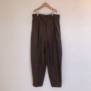 Vintage High-Waisted Pleated Trousers